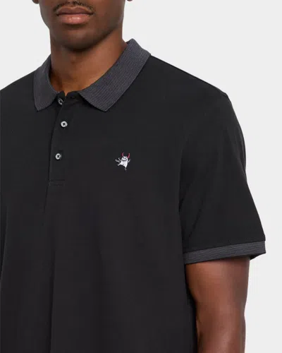 Robert Graham Devil Short Sleeve Polo In Black