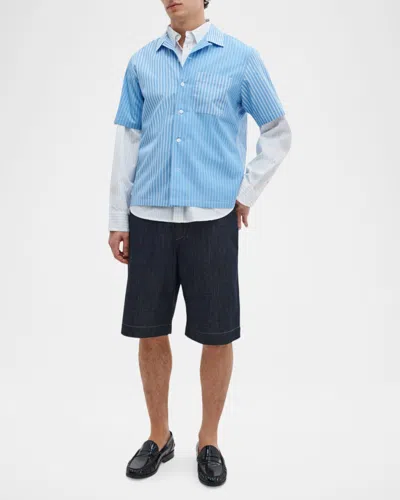 Rag & Bone Avery Poplin Shirt Blmst In Blue