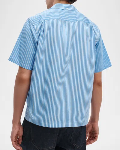 Rag & Bone Avery Poplin Shirt Blmst In Blue