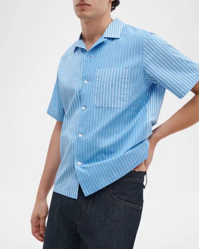 Rag & Bone Avery Poplin Shirt Blmst In Blue