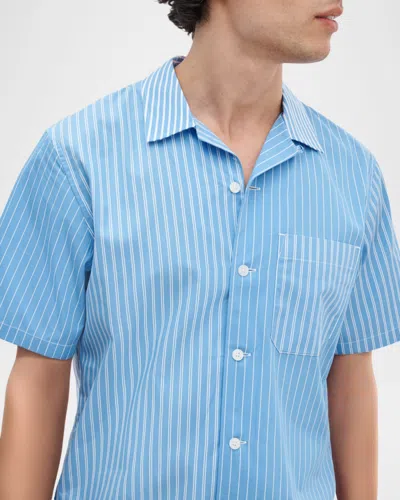 Rag & Bone Avery Poplin Shirt Blmst In Blue