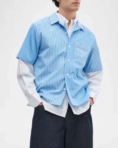 Rag & Bone Avery Poplin Shirt Blmst In Blue