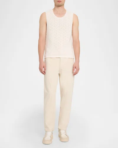Frame Open Stitch Sleeveless Sweater In White
