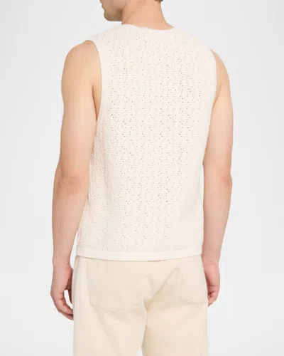 Frame Open Stitch Sleeveless Sweater In White