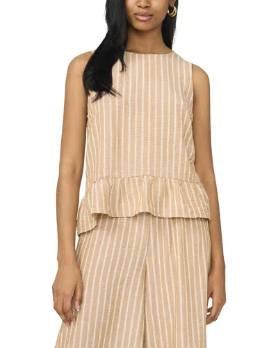 Vince Camuto Solid Ruffle Peplum Top In Gray