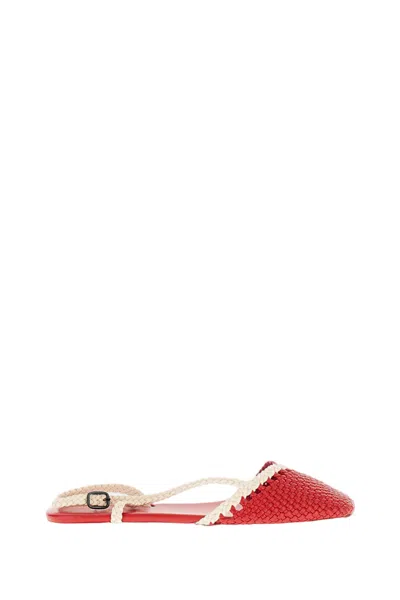 Hereu Ruby Slingback Flats In Red