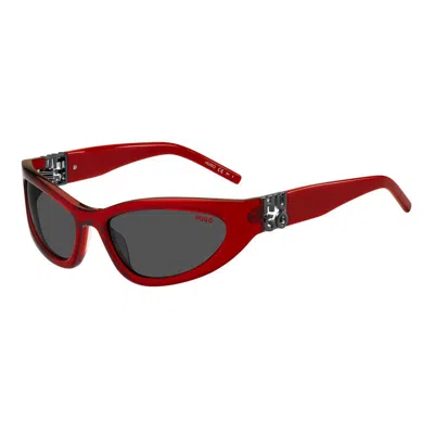 Hugo Boss Red-acetate Optical Frames With 3d Monogram In Red