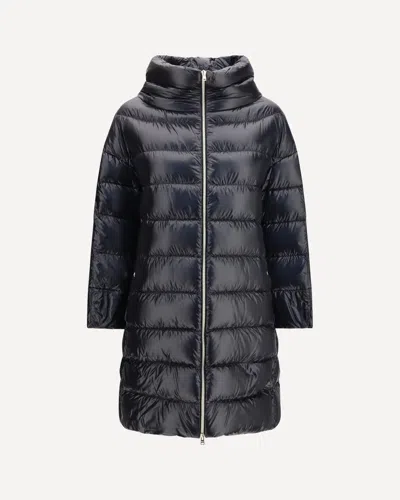 Herno Navy Blue Nylon Matilde Down Jacket In Black
