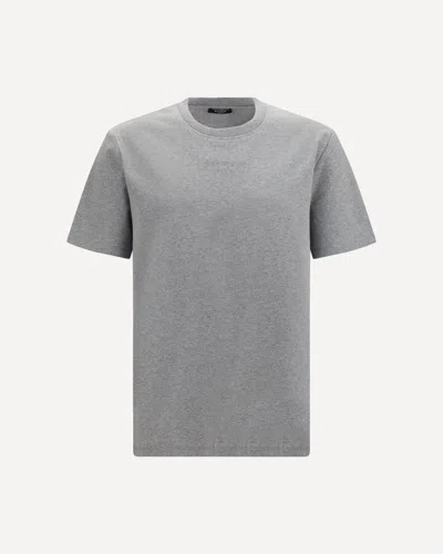 Balmain Embroidered Logo-patch T-shirt In Gray