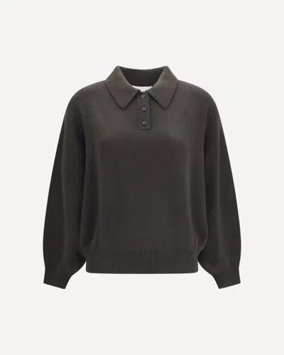 Lisa Yang Knitwear Casual Collar Detail Long Sleeves In Brown