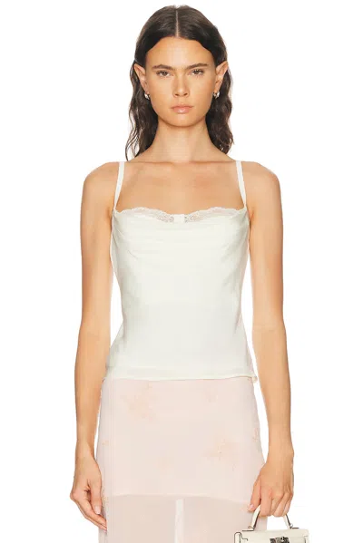 Staud Evangeline Silk Top Ivory In White
