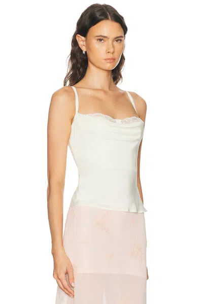 Staud Evangeline Silk Top Ivory In White