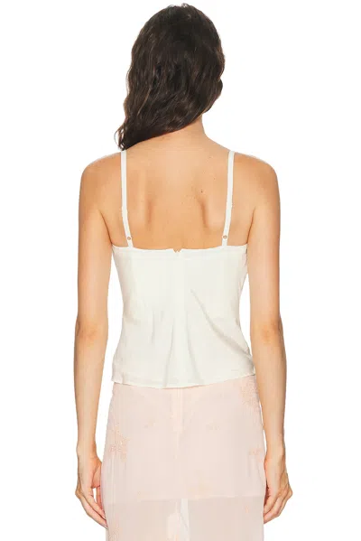 Staud Evangeline Silk Top Ivory In White