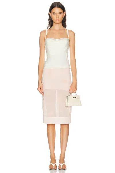 Staud Evangeline Silk Top Ivory In White