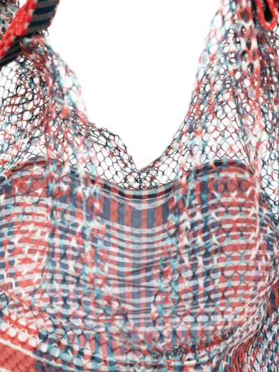 Epice Elziver Check-pattern Mesh Shoulder Bag In Multi