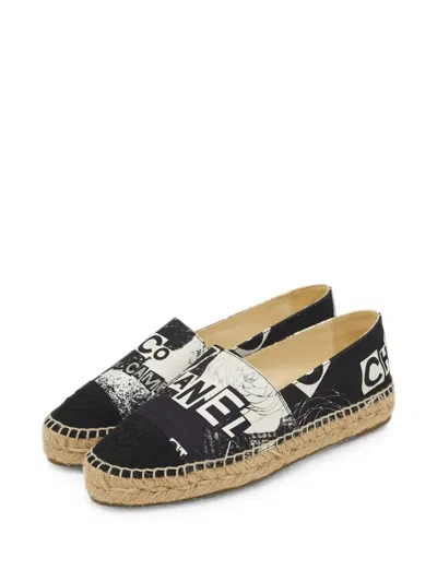 Pre-owned Chanel Coco Cap-toe Espadrilles In Black