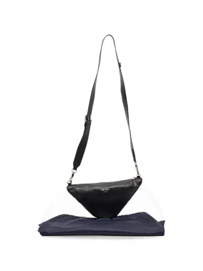 Pre-owned Prada Triangle Shoulder Bag In Black