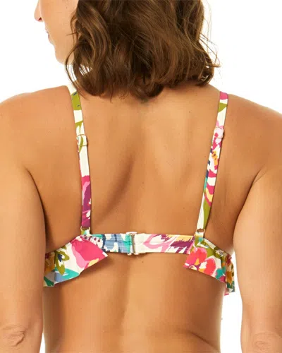 Cece Triangle Ruffle Top In Multi