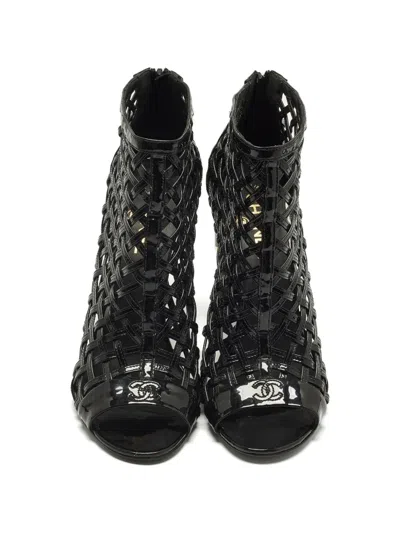 Pre-owned Chanel Leather Ankle Boots In Black