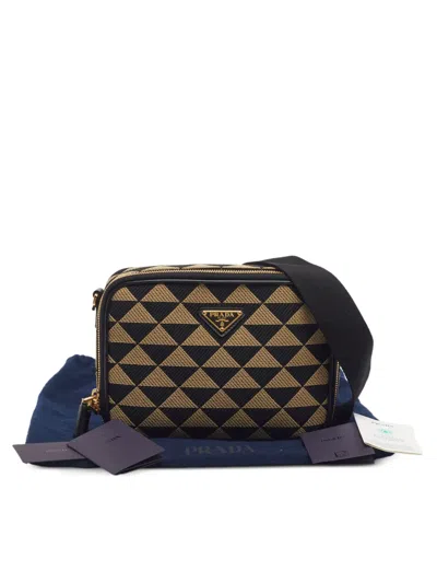 Pre-owned Prada Symbole Shoulder Bag In Black