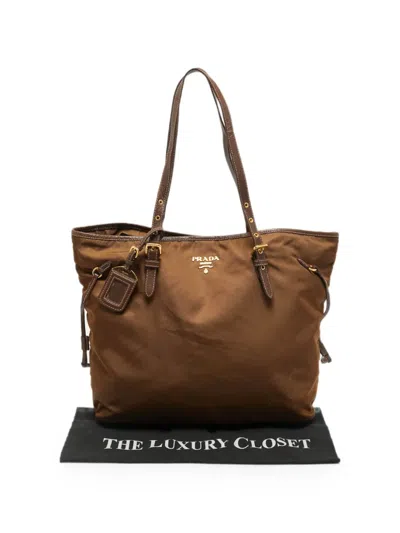 Pre-owned Prada Double-handle Tote Bag In Brown