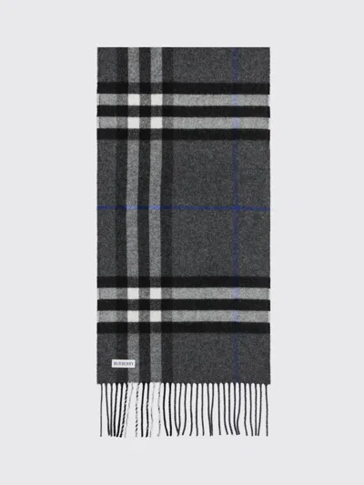 Burberry Marlborugh Grey Wool Scarf In Yellow