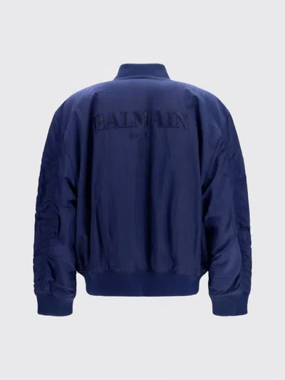 Balmain Men Navy Blue Regular Jacket In Blue