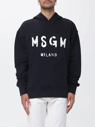 Msgm Sweatshirt With Logo In Black