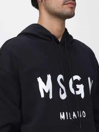 Msgm Sweatshirt With Logo In Black