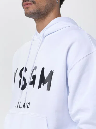 Msgm Cotton Sweatshirt In White