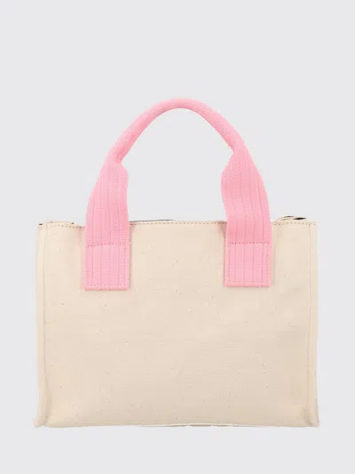 Msgm Tote Bag Rectangular Shape Top Handles Print In Multi