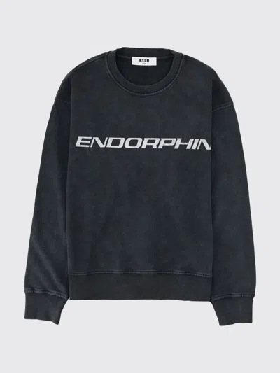 Msgm Round-neck Sweatshirt In Gray