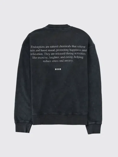 Msgm Round-neck Sweatshirt In Gray