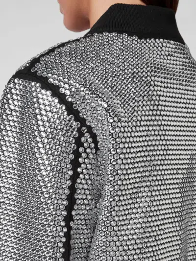 Philipp Plein Crystal-embellished Bomber Jacket In Black