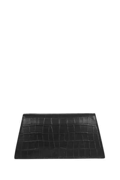 Alexander Mcqueen Mcqueen Mini Bag In Croc-effect Calfskin Leather With Skull In Black