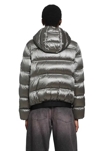 Moncler Sensation Short Down Jacket In Silver