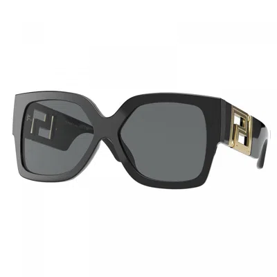 Versace Greca Square-frame Sunglasses In Black