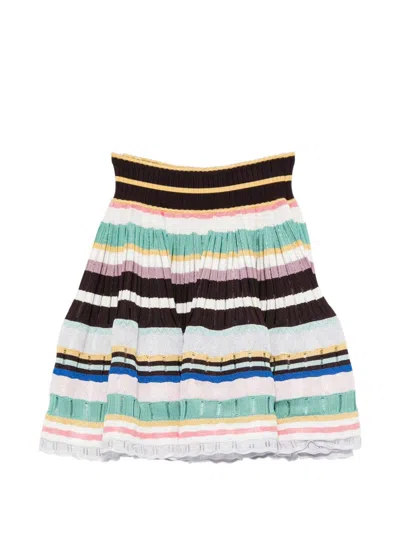 Alaïa Knitted Stripe Mini Skirt In Multi