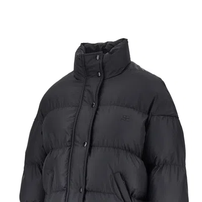 Courrèges Short Down Jacket In Black