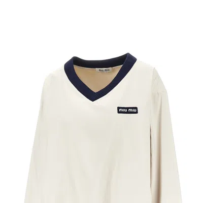 Miu Miu Technical Pongé Sweatshirt In Multi