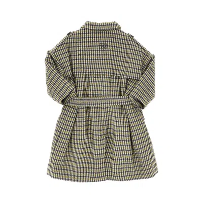 Doudou Check Wool-blend Coat In Green