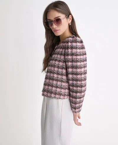 Bcbg Suits Novelty Open Front Blazer Suit In Pink