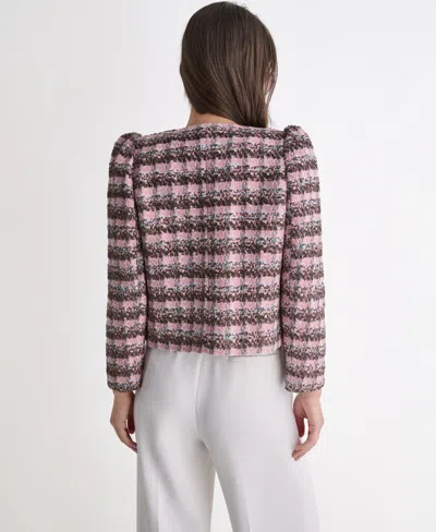 Bcbg Suits Novelty Open Front Blazer Suit In Pink