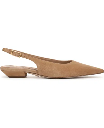Sam Edelman Netty Slingback Pointed Toe Flat In Brown