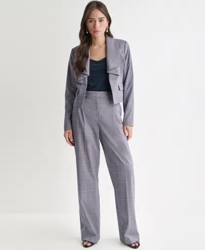 Bcbg Suits Ruffle Front Blazer Suit In Blue