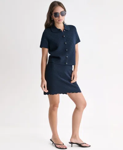 Bcbg Women's Collared Button-front Jacket In Blue