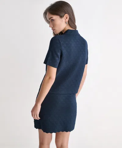 Bcbg Women's Collared Button-front Jacket In Blue
