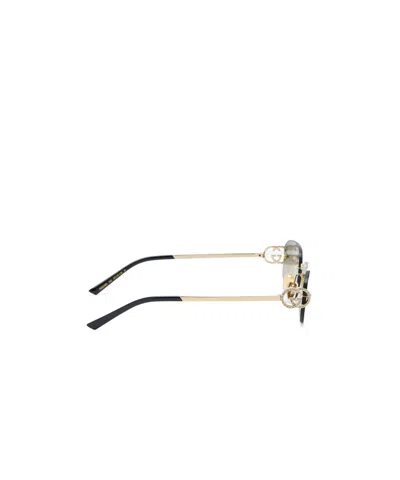 Gucci Rectangular-frame Sunglasses In Gold