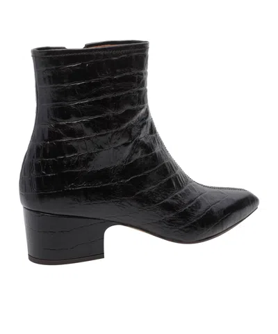 Chie Mihara Cumiya Croc-effect Ankle Boots In Black