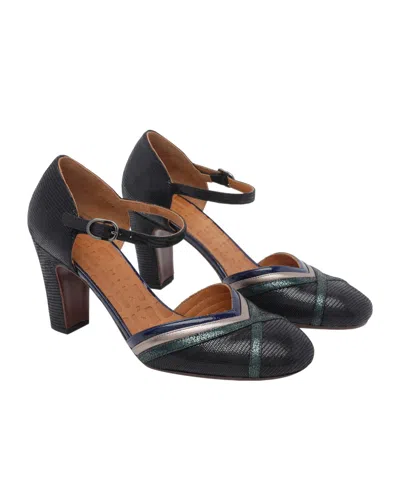 Chie Mihara Mirka Lizard-effect Pumps In Black